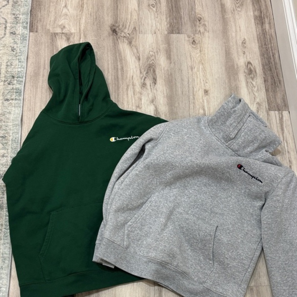 Champion Forest Green and Heather Gray Sweatshirts BUNDLE YOUTH XL  12/13